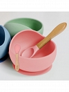 BOWL EM SILICONE COM VENTOSA ROSA BUBA 15634